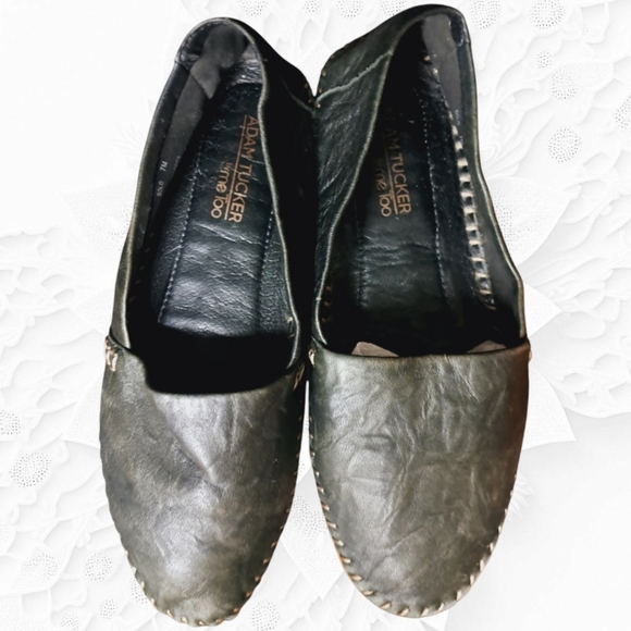 Adam Tucker By Me Too Butter-Soft Leather Flats In Charcoal  - Picture 1 of 11